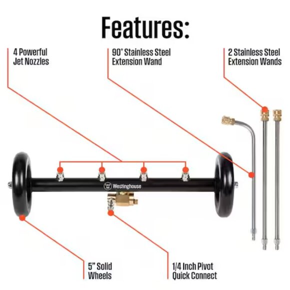 BRAND NEW 4400 PSI Undercarriage Cleaner and Water Broom for Pressure Washers - Picture 3 of 6